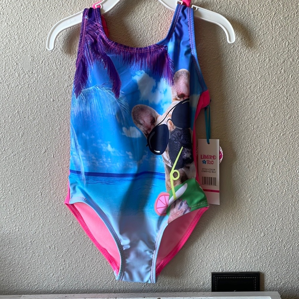 Limited Too Tropical PUG Swimsuit Size 4 NWT